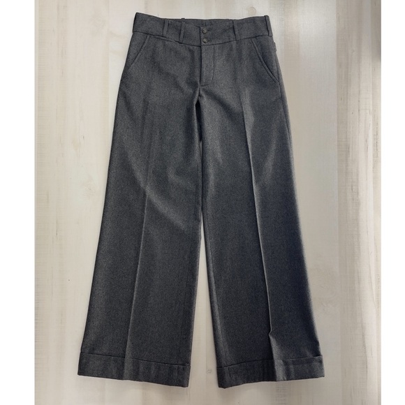 RALPH LAUREN wool cashmere rabbit hair gray slacks pants wide leg high end 4 - Picture 9 of 9